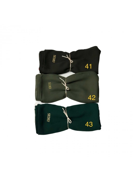 75x200 Krep Şal Siyah Haki Zümrüt | AyleModa