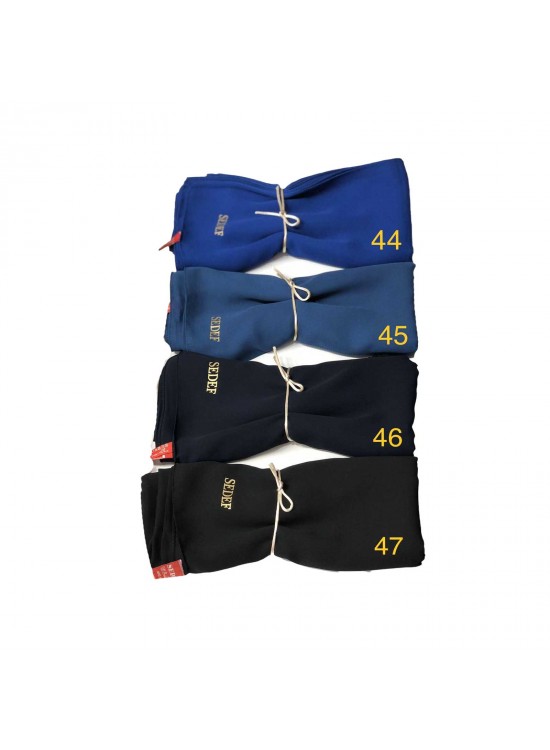 75x200 Krep Şal Mavi Lacivert Siyah | AyleModa