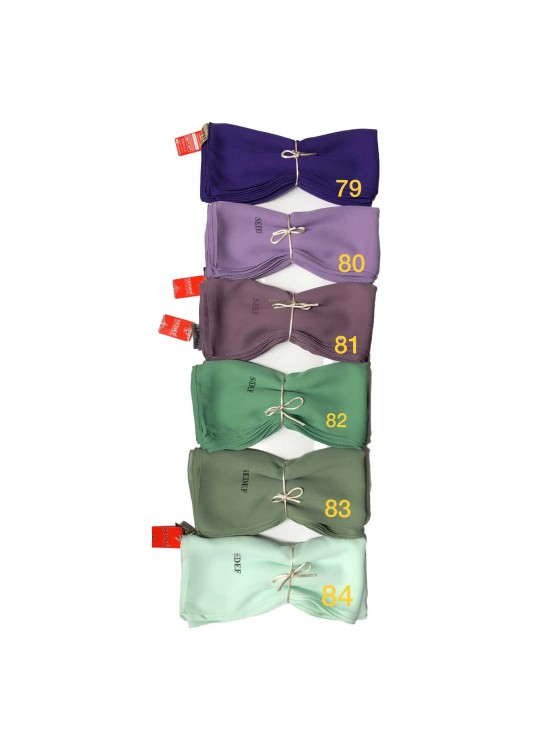 75x200 Krep Şal Mor ve Yeşil Tonları | AyleModa