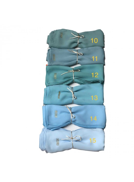 75x200 Krep Şal Mavi Tonları | AyleModa