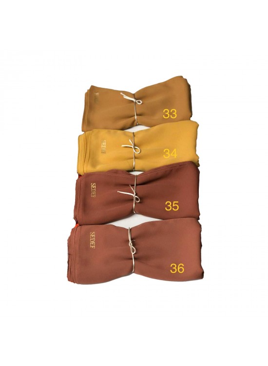 75x200 Krep Şal Hardal Tarçın Tonları | AyleModa