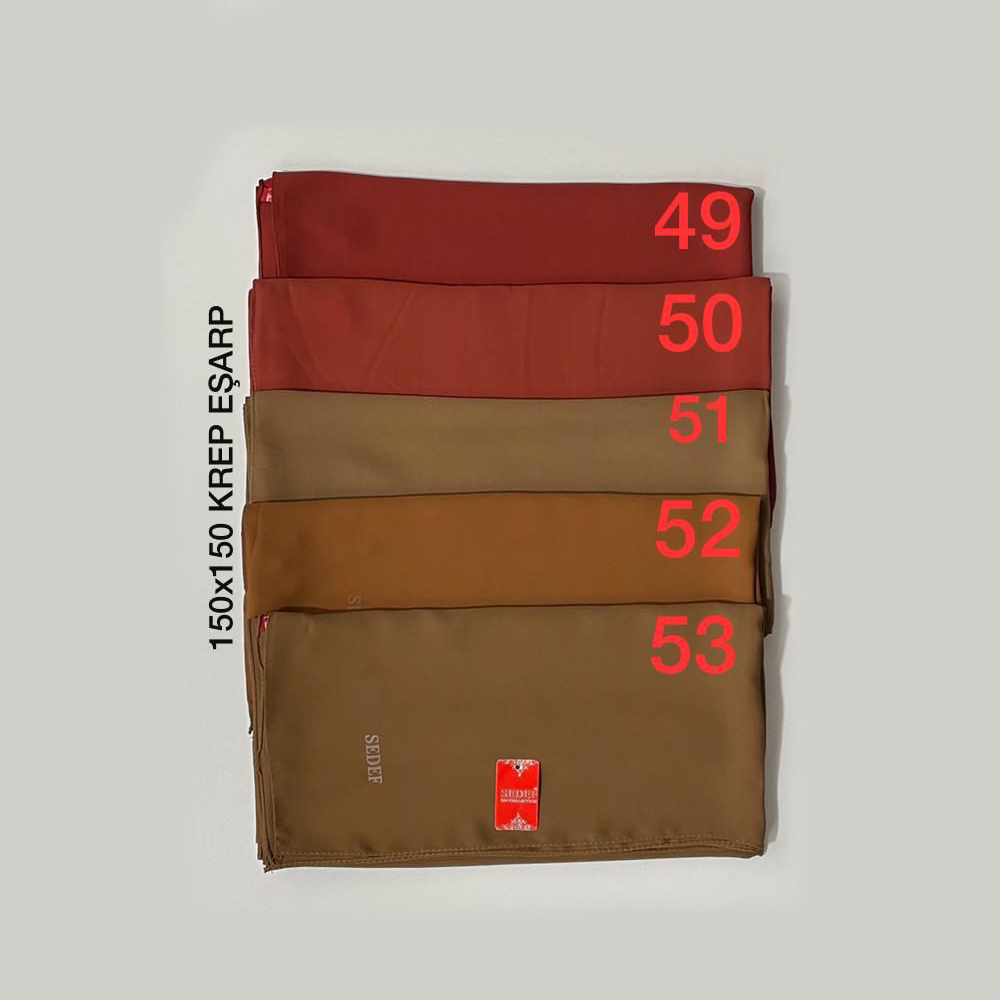 150x150 Krep Şal Kırmızı ve Toprak Tonları (49-53) | AyleModa
