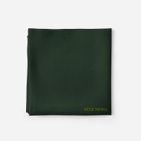 Koyu Yeşil Mersin - Şifon Şal - Sedef - 72x200